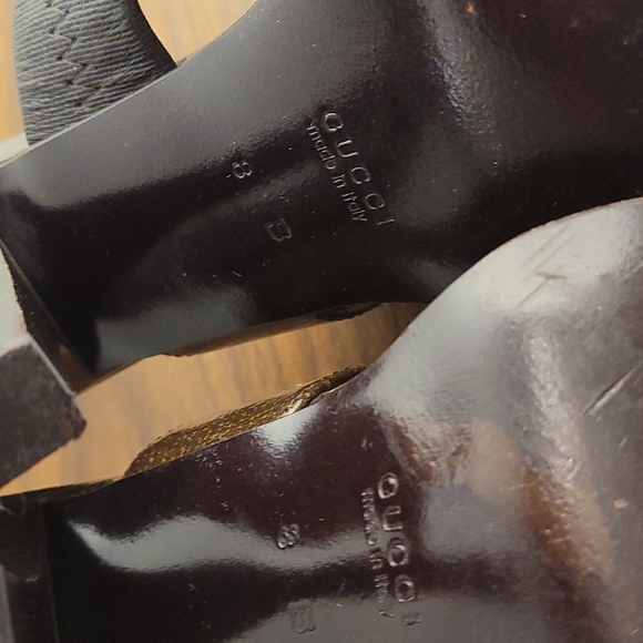 GUCCI heels sandals size 8 bronze stunning and fun - Picture 11 of 12